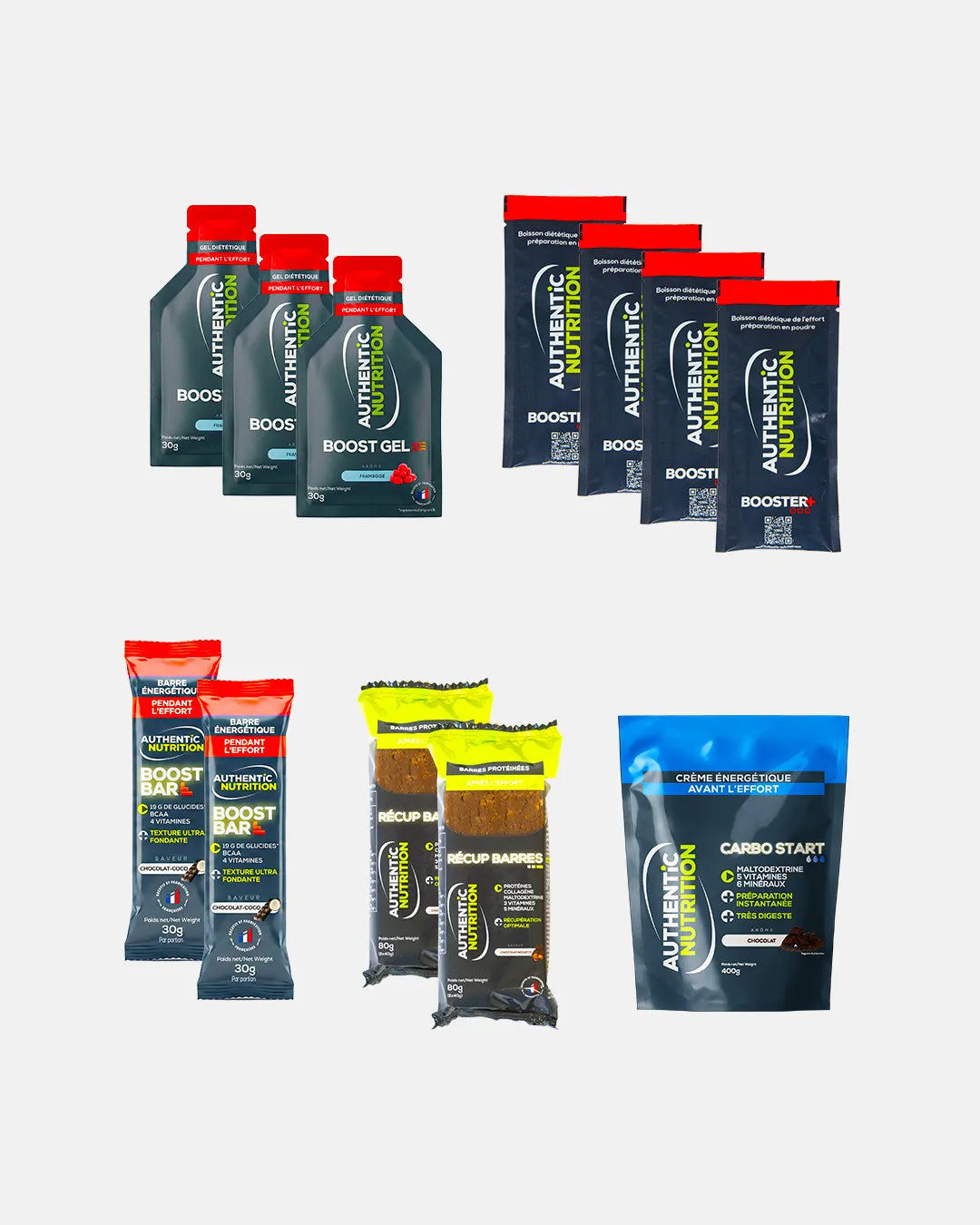 présentation produits nutrition sportive du pack trail authentic nutrition