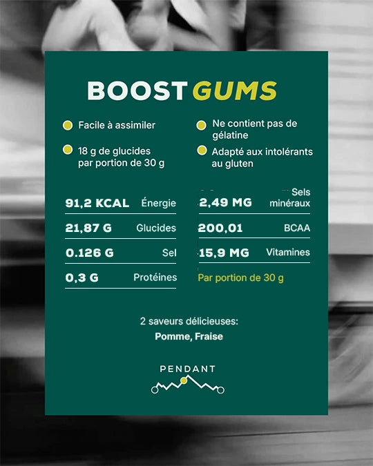 Gommes énergétiques - Boost Gums 30 g - Arôme Pomme