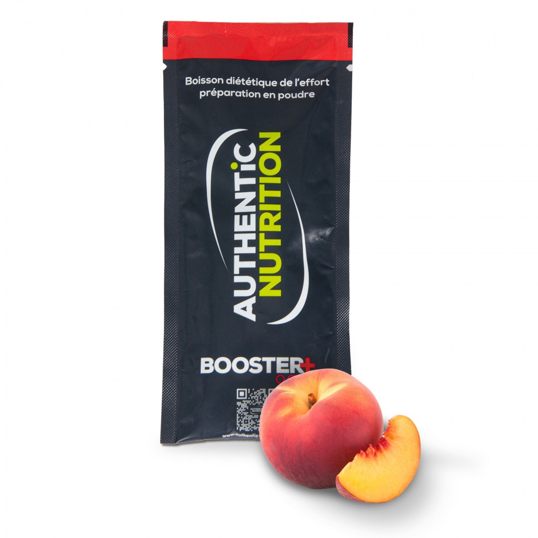 sachet de boisson énergétique isotonique Booster + à la pêche