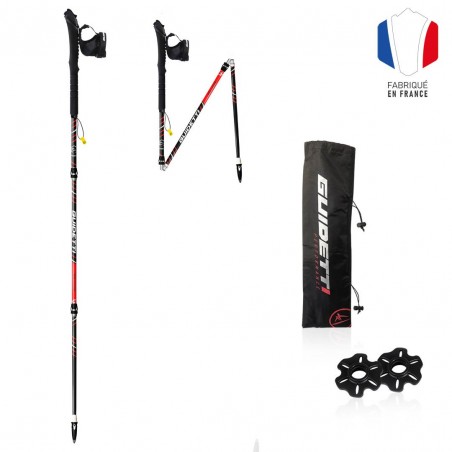 Aluminium collapsible trail running poles Guidetti Silver Néo