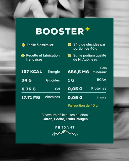 Boisson énergétique isotonique - Booster + Pêche 10*40g